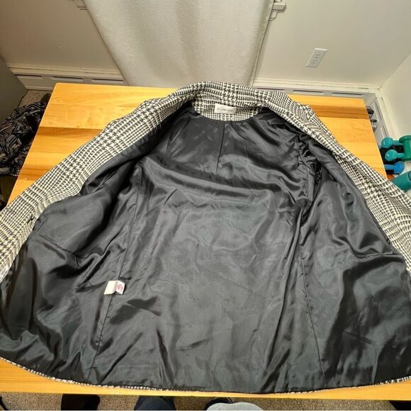 JH COLLECTIBLES B & W Houndstooth Wool Jacket Size 14 - Picture 4 of 15